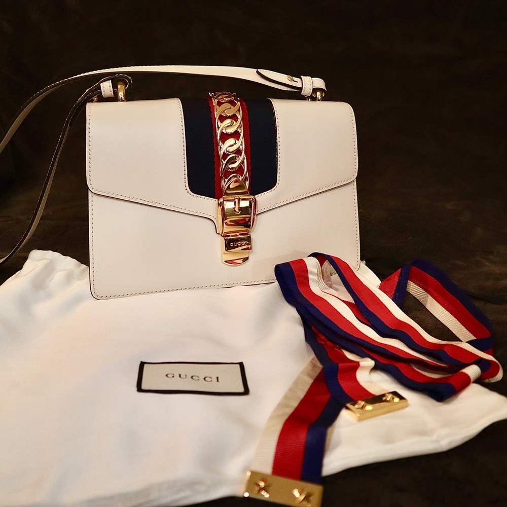 Gucci Sylvie White Small Shoulder Bag